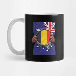 Belgium Flag Australian Flag Ripped - Gift for Belgian From Belgium Mug